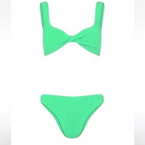 Hunza G Juno crinkle bikini in lime green